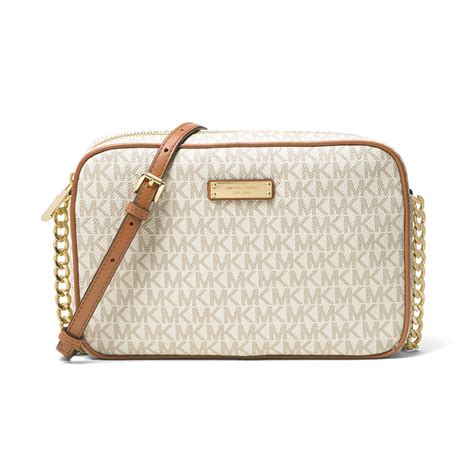 michael kors jet set large crossbody vanilla|michael kors women's jet set item lg crossbody.